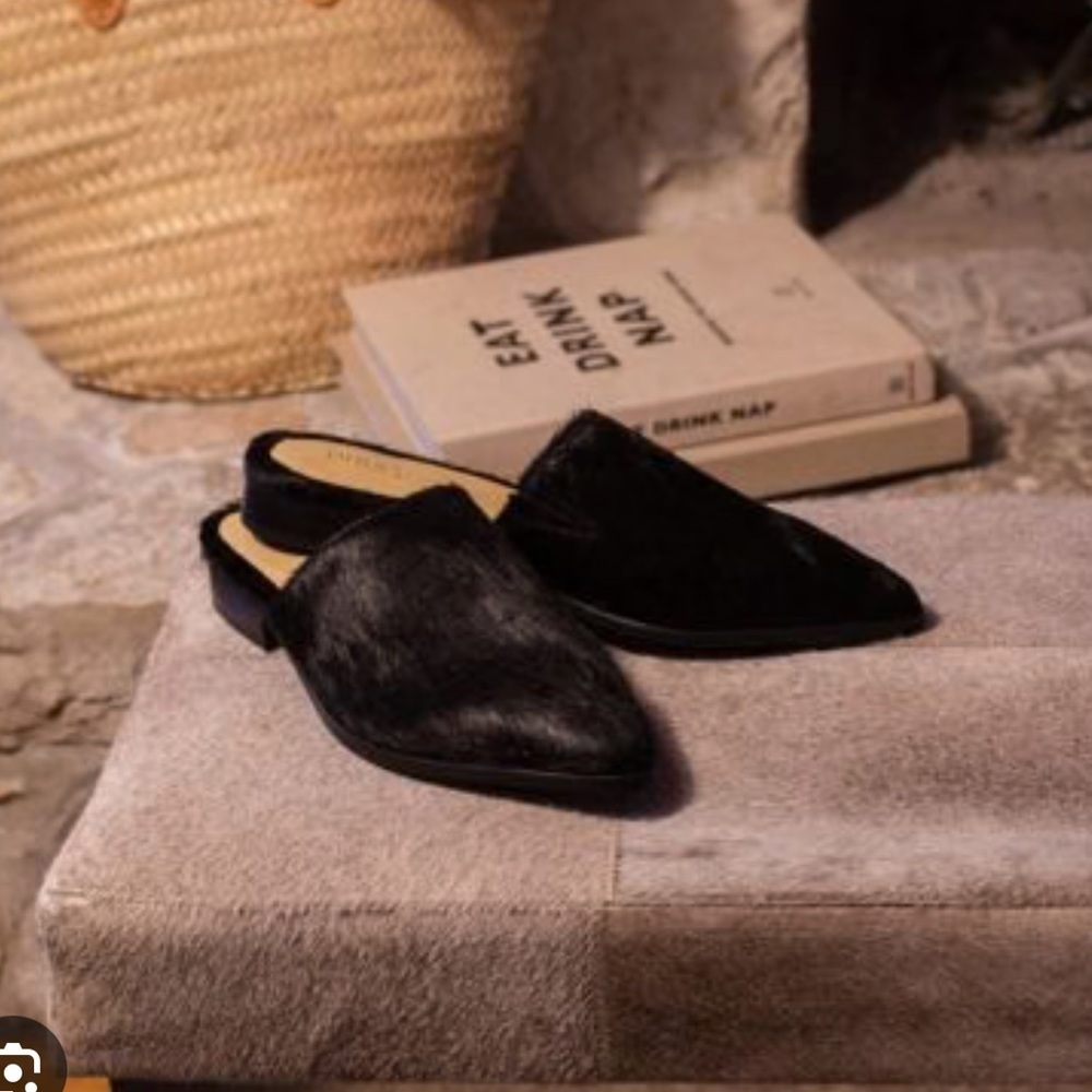 Diba True High Up Pony Hair Mule in Black Cow Hair Slip Ons Women’s 7.5 - Picture 7 of 11